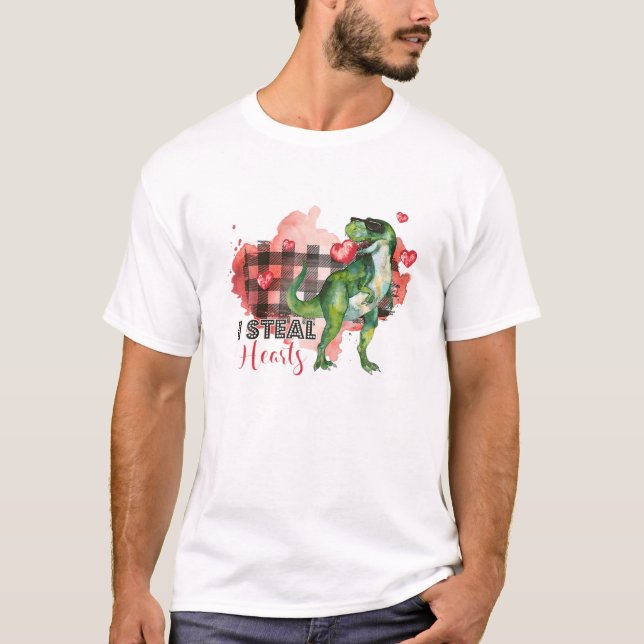 Camiseta Robo dinosaurio del corazón (Anverso)