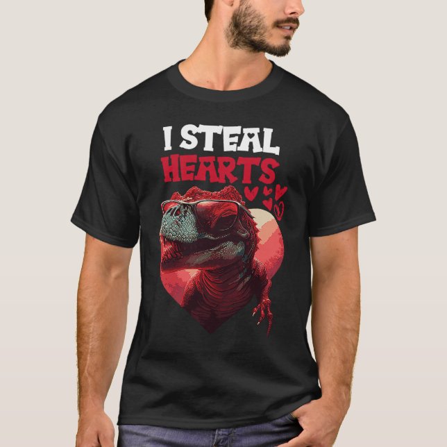 Camiseta Robo dinosaurio del corazón (Anverso)