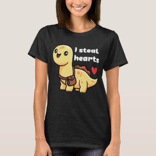 Camiseta Robo dinosaurio El día de San Valentín del corazón