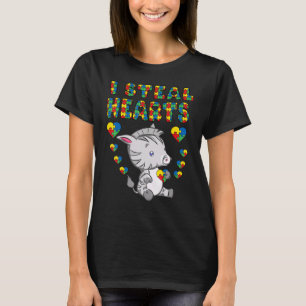 Camiseta Robo la pieza de rompecabezas de cebra de concienc
