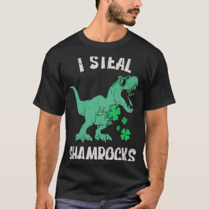 Camiseta Robo Shamrock en dinosaurio del día de patrick