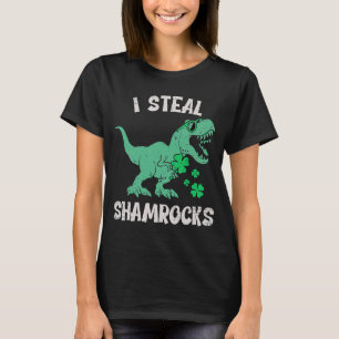 Camiseta Robo Shamrock en dinosaurio del día de patrick