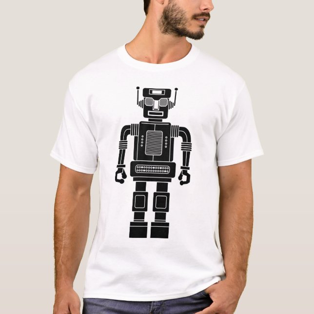 Camiseta Robot 270620/04 - Blanco y negro (Anverso)