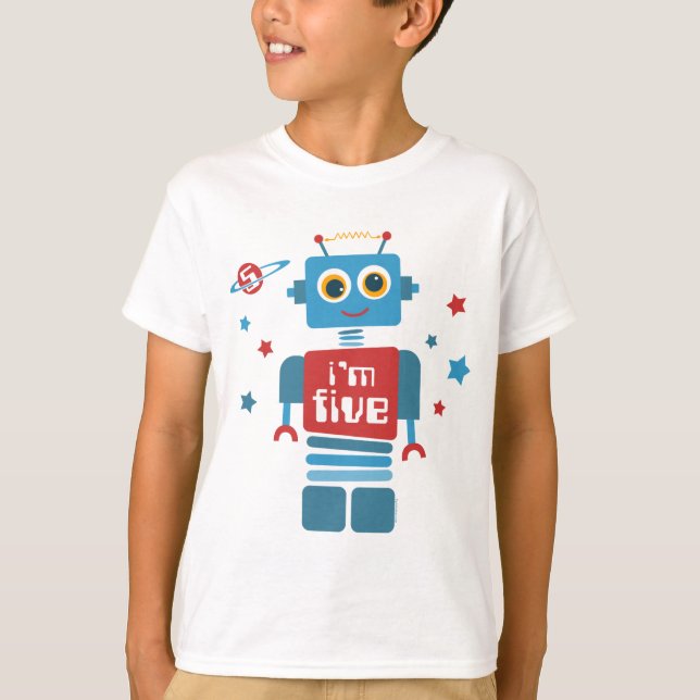 Camiseta Robot 5º cumpleaños (Anverso)