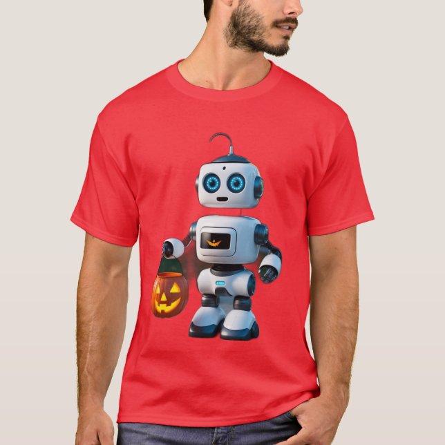 Camiseta Robot adorable en disfraz de Halloween (Anverso)