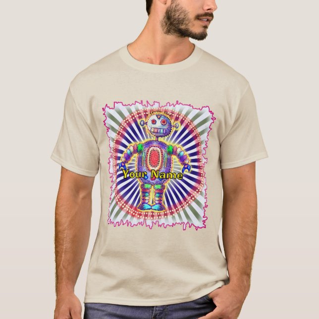 Camiseta Robot arcoíris de ciencia ficción (Anverso)