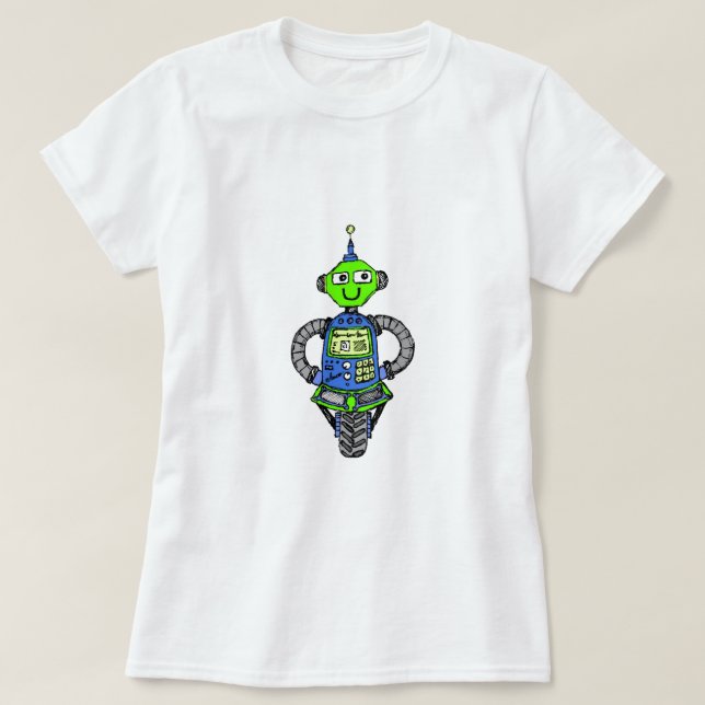 Camiseta Robot arnie, azul y verde (Diseño del anverso)