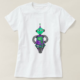 Camiseta Robot arnie, morado y verde