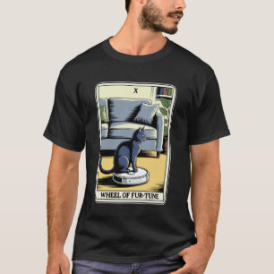 Camiseta Robot aspirador gato carta tarot Rueda de Fur-Tune