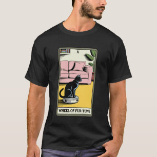 Camiseta Robot aspirador gato carta tarot Rueda de Fur-Tune