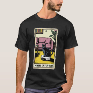 Camiseta Robot aspirador gato carta tarot Rueda de Fur-Tune