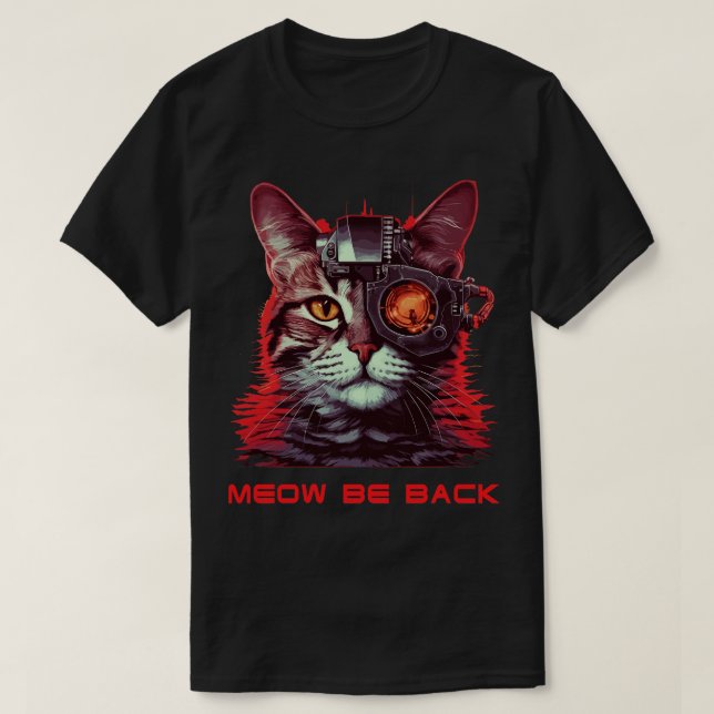 Camiseta Robot Cat de Retro 80 (Diseño del anverso)