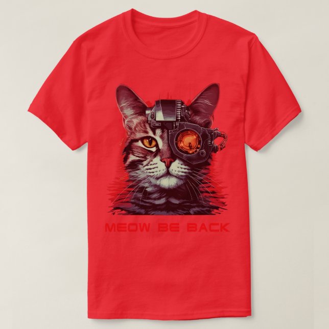 Camiseta Robot Cat de Retro 80 (Diseño del anverso)