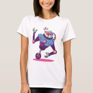 Camiseta Robot con una sola rueda