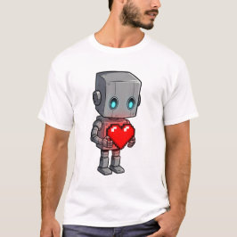 Camiseta Robot Corazón de Pixel