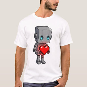 Camiseta Robot Corazón de Pixel