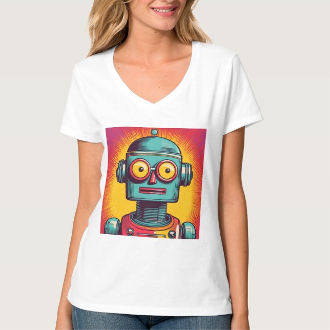 Camiseta Robot de arte pop (Anverso)