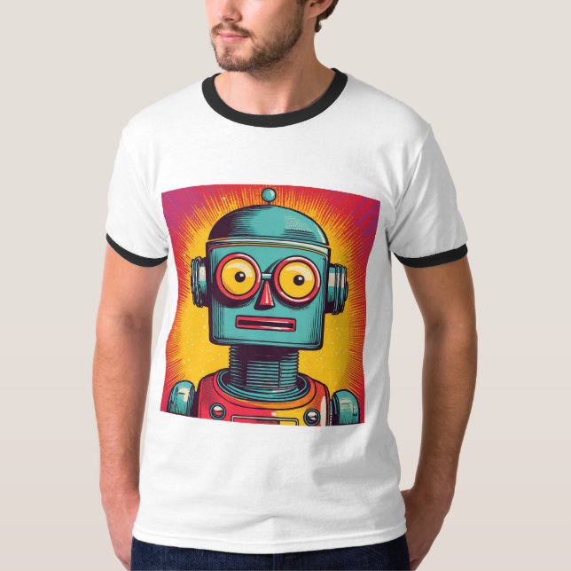 Camiseta Robot de arte pop (Anverso)