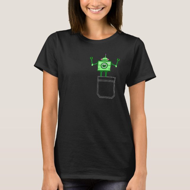 Camiseta Robot De Bolsillo Buscando Robot Cuto 2 (Anverso)