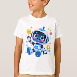 Camiseta Robot de dibujos animados lindos en el espacio