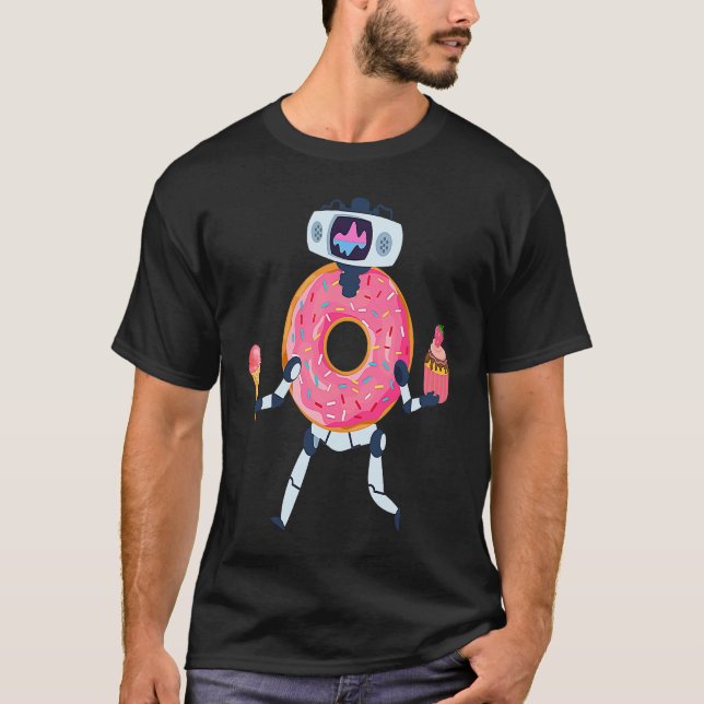 Camiseta Robot de Donut con Helado y Cupcake (Anverso)