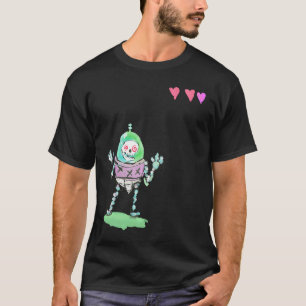 Camiseta Robot De Esqueleto Triple X Con Corazones De Vida