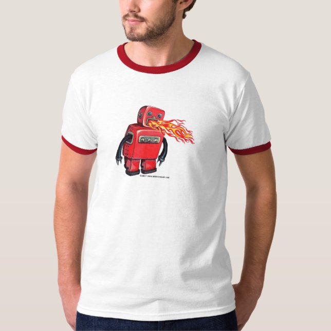 Camiseta robot de Fuego-respiración (Anverso)