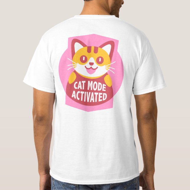 Camiseta Robot de gato Kitty Funny Tabby Activado en Modo G (Reverso)