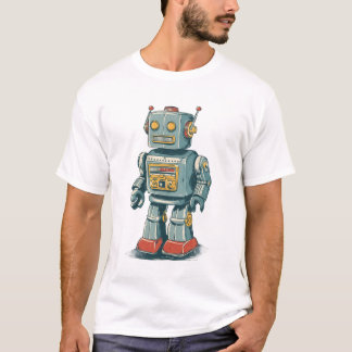 Camiseta Robot de Hojalata Retro — Mecánico de Dibujos Anim