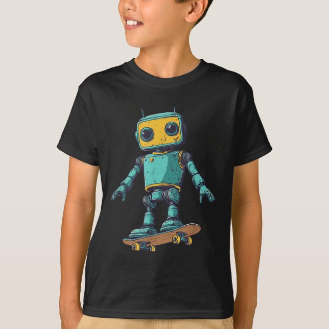 Camiseta Robot De Patinaje De Guay Con Ropa De Patinaje (Anverso)