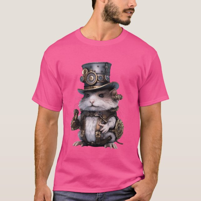 Camiseta Robot de roedor A de hamster mecánico Steampunk Cy (Anverso)