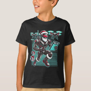 Camiseta Robot de Santa con IA y drones para Navidad L