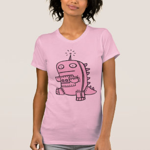Camiseta Robot Dino - rosa