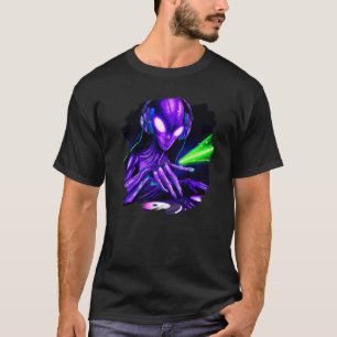 Camiseta Robot DJ Cyborg Alien Música Techno Grabación Cool