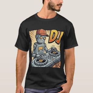 Camiseta Robot DJ Gorra Cool Retro Dibujos Animados