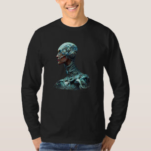 Camiseta Robot Femenino Ciberpunk Cyborg Futurista Único Di