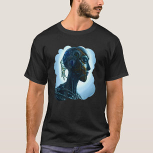 Camiseta Robot Femenino Ciberpunk Cyborg Futurista Único Di