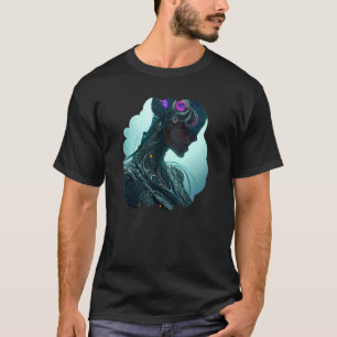Camiseta Robot Femenino Cyborg de Ciencia Ficción Único Dig