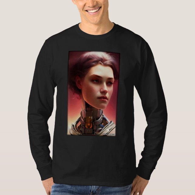 Camiseta Robot Future Technology Science Woman Retro Vintag (Anverso)