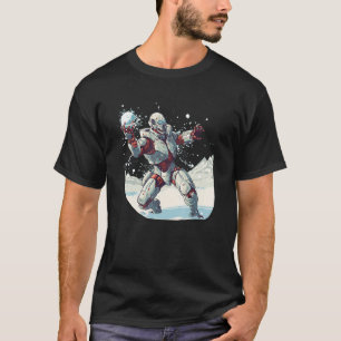 Camiseta Robot gracioso en lucha de bola de nieve para fans