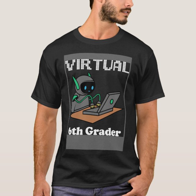 Camiseta Robot gracioso virtual de 6º grado regresa al Quar (Anverso)