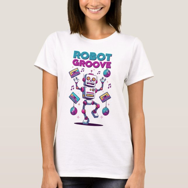 Camiseta Robot Groove – Retro 80s Dance Vibes T-Shirt (Anverso)