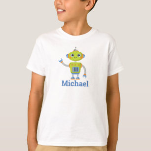 Camiseta Robot Guay Name Blue Green Kids