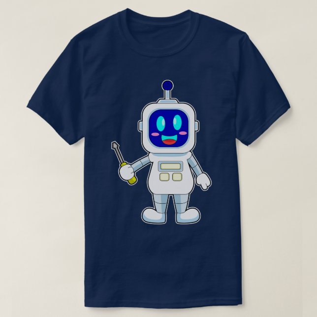 Camiseta Robot Handyman Screwdriver (Diseño del anverso)