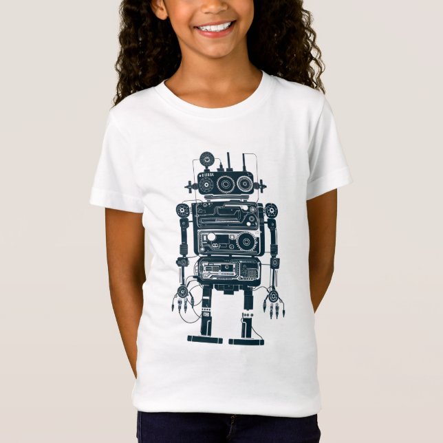Camiseta Robot hecho de equipo analógico retro (Anverso)