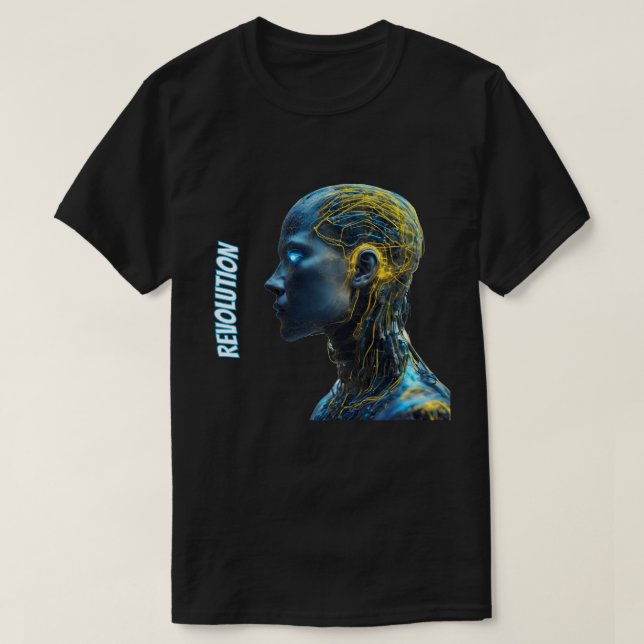Camiseta Robot humanoide enfrenta tecnología de inteligenci (Diseño del anverso)