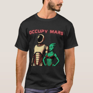 Camiseta Robot Humanoide Futurista en un Planeta Alien