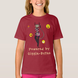 Camiseta Robot Inspirador Rojo Giggle Fun T-Shirt