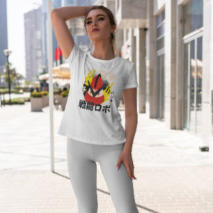 Camiseta Robot japonés con fuego