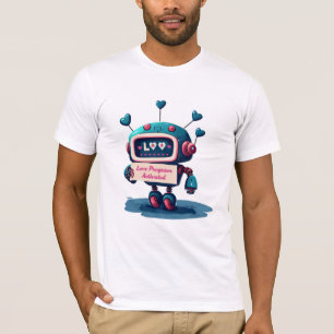 Camiseta Robot lindo con amor Tee de mensajes de San Valent